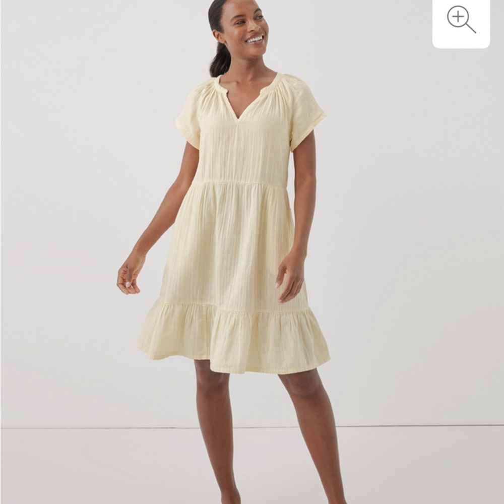 Pact coastal double gauze throw and go dress